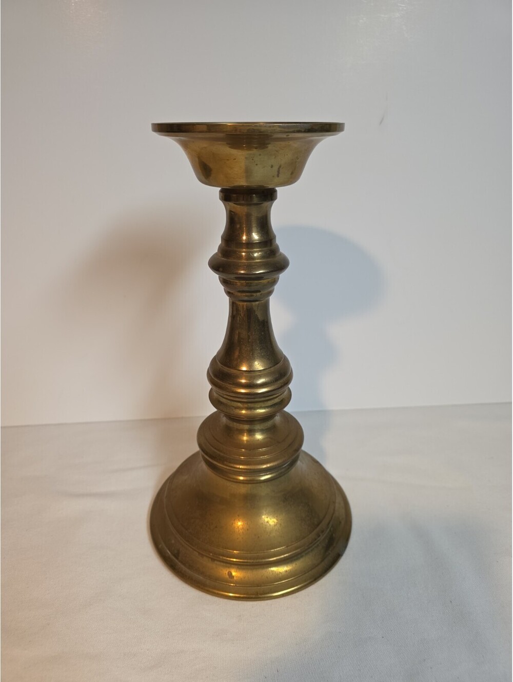 Large Vintage Brass Candlestick Holder 12.5" Baluster Stem Church Altar Heavy